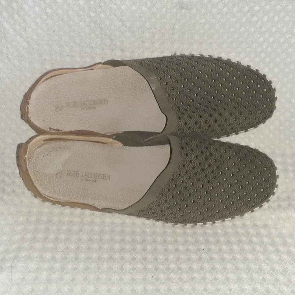 ILSE JACOBSON-Tulip 3565-Deep Olive/Tan Brown Suede/Nubuck-Sz 40/9.5-Excellent